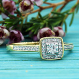 Photo of Bridgette 1/5 ct tw. Lab Grown Diamond Cushion Cluster Engagement Ring 14K Yellow Gold [BT2519YE-C000]