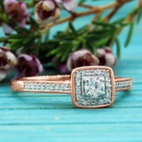 Photo of Bridgette 1/5 ct tw. Lab Grown Diamond Cushion Cluster Engagement Ring 14K Rose Gold [BT2519RE-C000]