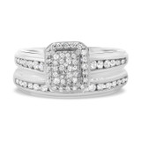 Photo of Journee 2/3 ct tw. Lab Grown Diamond Fancy Cluster Bridal Set 14K White [BR2533W-C000]