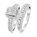 Photo of Journee 2/3 ct tw. Lab Grown Diamond Fancy Cluster Bridal Set 10K White [BR2533W-C000]