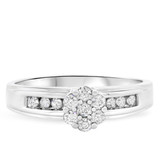 Photo of Encina 3/8 ct tw. Lab Grown Diamond Round Cluster Engagement Ring 14K White Gold [BT2491WE-C000]