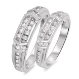 Photo of Bexley 1/2 ct tw. Lab Grown Diamond Wedding Band Set 10K White [WB2493W]