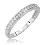 Photo of Enchanted 1/10 ct tw. Lab Grown Diamond Ladies Band 14K White Gold [BT2521WL]