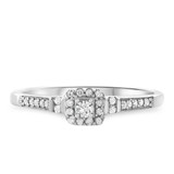 Photo of Enchanted 1/5 ct tw. Lab Grown Diamond Cushion Cluster Engagement Ring 10K White Gold [BT2521WE-C000]