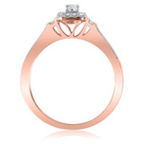 Photo of Enchanted 1/5 ct tw. Lab Grown Diamond Cushion Cluster Engagement Ring 10K Rose Gold [BT2521RE-C000]