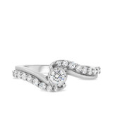 Photo of Kelsi 3/8 ct tw. Lab Grown Diamond Round Cluster Engagement Ring 14K White Gold [BT2535WE-C000]