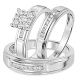 Photo of Boundless 1/2 ct tw. Lab Grown Diamond Princess Cluster Trio Set 14K White [BT2503W-C000]