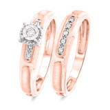 Photo of Courtesan 1/10 ct tw. Lab Grown Diamond Round Cluster Bridal Set 14K Rose [BR2522R-C000]