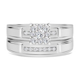 Photo of Boundless 1/2 ct tw. Lab Grown Diamond Princess Cluster Bridal Set 14K White [BR2503W-C000]