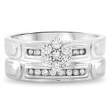 Photo of Willow 3/8 ct tw. Lab Grown Diamond Round Cluster Bridal Set 10K White [BR2494W-C000]