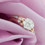 Photo of Bexley 1/2 ct tw. Lab Grown Diamond Round Cluster Engagement Ring 14K Rose Gold [BT2493RE-C000]