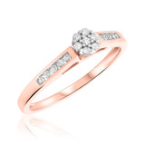 Photo of Culverette 1/5 ct tw. Lab Grown Diamond Round Cluster Engagement Ring 14K Rose Gold [BT2523RE-C000]