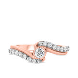 Photo of Kelsi 1/2 ct tw. Lab Grown Diamond Round Cluster Bridal Set 14K Rose [BT2535RE-C000]