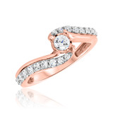 Photo of Kelsi 1/2 ct tw. Lab Grown Diamond Round Cluster Bridal Set 14K Rose [BT2535RE-C000]