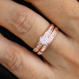 Photo of Gaia 1/5 ct tw. Lab Grown Diamond Round Cluster Bridal Set 14K Rose [BR2496R-C000]
