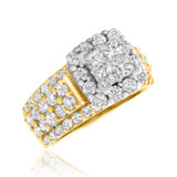 Photo of Felicity 3 ct tw. Lab Grown Diamond Princess Cluster Engagement Ring 14K Yellow Gold [BT2525YE-C000]