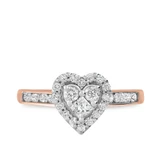 Photo of Darla 1 1/5 ct tw. Lab Grown Diamond Heart Cluster Trio Set 10K Rose [BT2517RE-C000]