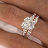 Photo of Darla 7/8 ct tw. Lab Grown Diamond Heart Cluster Bridal Set 10K Rose [BR2517R-C000]