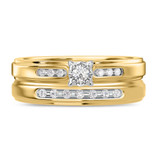 Photo of Effete 1/5 ct tw. Lab Grown Diamond Round Cluster Bridal Set 14K Yellow [BR2505Y-C000]
