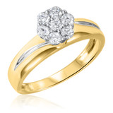 Photo of Simone 3/8 ct tw. Lab Grown Diamond Round Cluster Trio Set 10K Yellow [BT2515YE-C000]