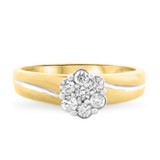 Photo of Simone 3/8 ct tw. Lab Grown Diamond Round Cluster Engagement Ring 14K Yellow Gold [BT2515YE-C000]