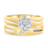 Photo of Simone 3/8 ct tw. Lab Grown Diamond Round Cluster Bridal Set 10K Yellow [BR2515Y-C000]