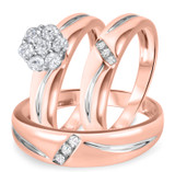 Photo of Simone 3/8 ct tw. Lab Grown Diamond Round Cluster Trio Set 10K Rose [BT2515R-C000]