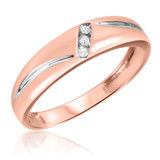 Photo of Simone 1/15 ct tw. Lab Grown Diamond Wedding Band Set 10K Rose [BT2515RM]