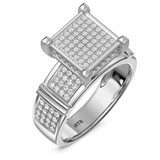 Photo of Amity 1 1/4 ct tw. Lab Grown Diamond Princess Cluster Trio Set 14K White Gold Vermeil [BT2558WE-C000]