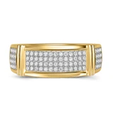 Photo of Amity 1 1/4 ct tw. Lab Grown Diamond Princess Cluster Trio Set 14K Yellow Gold Vermeil [BT2558YL]