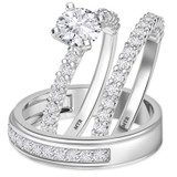 Photo of Prudence 1 1/2 ct tw. Lab Grown Diamond Round Solitaire Trio Set 14K White [BT2548W-C000]