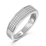 Photo of Enamor 1 ct tw. Lab Grown Diamond Princess Cluster Trio Set 14K White Gold Vermeil [BT2555WL]