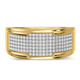 Photo of Affy 1 1/4 ct tw. Lab Grown Diamond Princess Cluster Trio Set 14K Yellow Gold Vermeil [BT2559YM]