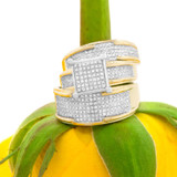 Photo of Affy 1 1/4 ct tw. Lab Grown Diamond Princess Cluster Trio Set 14K Yellow Gold Vermeil [BT2559Y-C000]