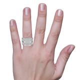 Photo of Valentina 1 ct tw. Lab Grown Diamond Heart Cluster Trio Set 14K White Gold Vermeil [BR2556W-C000] [HT]