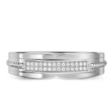 Photo of Harmonee 1/2 ct tw. Lab Grown Diamond Princess Cluster Trio Set 14K White Gold Vermeil [BT2560WM]