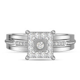 Photo of Harmonee 1/2 ct tw. Lab Grown Diamond Princess Cluster Trio Set 14K White Gold Vermeil [BT2560WE-C000]