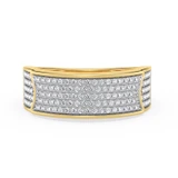 Photo of Berthold 1 ct tw. Lab Grown Diamond Princess Cluster Trio Set 14K Yellow Gold Vermeil [BT2561YL]