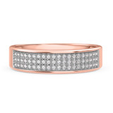 Photo of Jia 1/2 ct tw. Lab Grown Diamond Wedding Band Set 18K Rose Gold [BT2586RL]