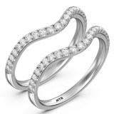 Photo of Renata 3/8 ct tw. Lab Grown Diamond Same Sex Ladies Band Set 18K White Gold [WL2580W]