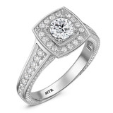 Photo of Kadia 1 ct tw. Lab Grown Diamond Round Solitaire Engagement Ring 18K White Gold [BT2594WE-C000]