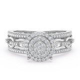 Photo of Hartwin 7/8 ct tw. Diamond Round Cluster Trio Set 18K White Gold [BT2571WE-C000]