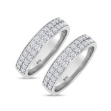 Photo of Gedel 2 1/2 ct tw. Lab Grown Diamond Same Sex Mens Band Set 18K White Gold [WM2579W]