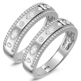 Photo of Stacy 1 1/5 ct tw. Lab Grown Diamond Same Sex Mens Band Set 18K White Gold [WM2582W]