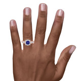 Photo of Kassia 1 1/4 Carat T.W. Sapphire and diamond Engagement Ring 18K Rose Gold [BT2568RE-C000] [HT-3]