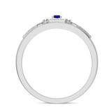 Photo of Kassia 1/6 CT. T.W. Sapphire and Diamond Mens Wedding Band 18K White Gold [BT2568WM]