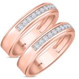 Photo of Prudence 1/2 ct tw. Lab Grown Diamond Same Sex Mens Band Set 18K Rose Gold [WM2590R]