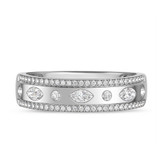Photo of Stacy 1 1/3 ct tw. Lab Grown Diamond Wedding Band Set 18K White Gold [BT2582WM]
