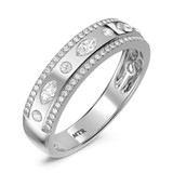 Photo of Stacy 1 1/3 ct tw. Lab Grown Diamond Wedding Band Set 18K White Gold [BT2582WM]