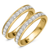 Photo of Kadia 2 ct tw. Lab Grown Diamond Same Sex Mens Band Set 18K Yellow Gold [WM2594Y]